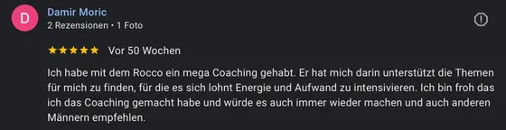 Google-Rezension eines Mentoring-Teilnehmers (5 Sterne)