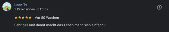 Google-Rezension eines Mentoring-Teilnehmers (5 Sterne)