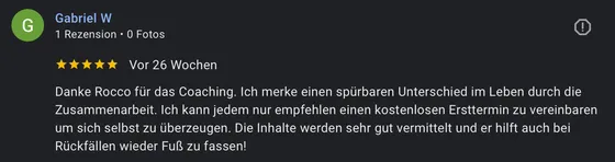 Google-Rezension eines Mentoring-Teilnehmers (5 Sterne)