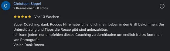 Google-Rezension eines Mentoring-Teilnehmers (5 Sterne)