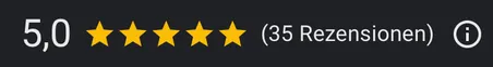 Google-Bewertung: 5,0 von 5 Sternen (35 Rezensionen)
